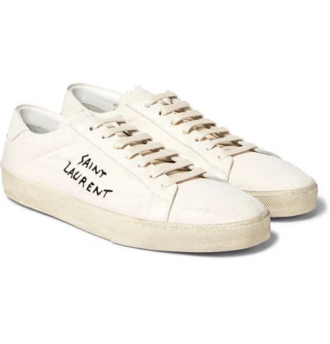 ysl white leather sneakers|yves saint laurent men's sneakers.